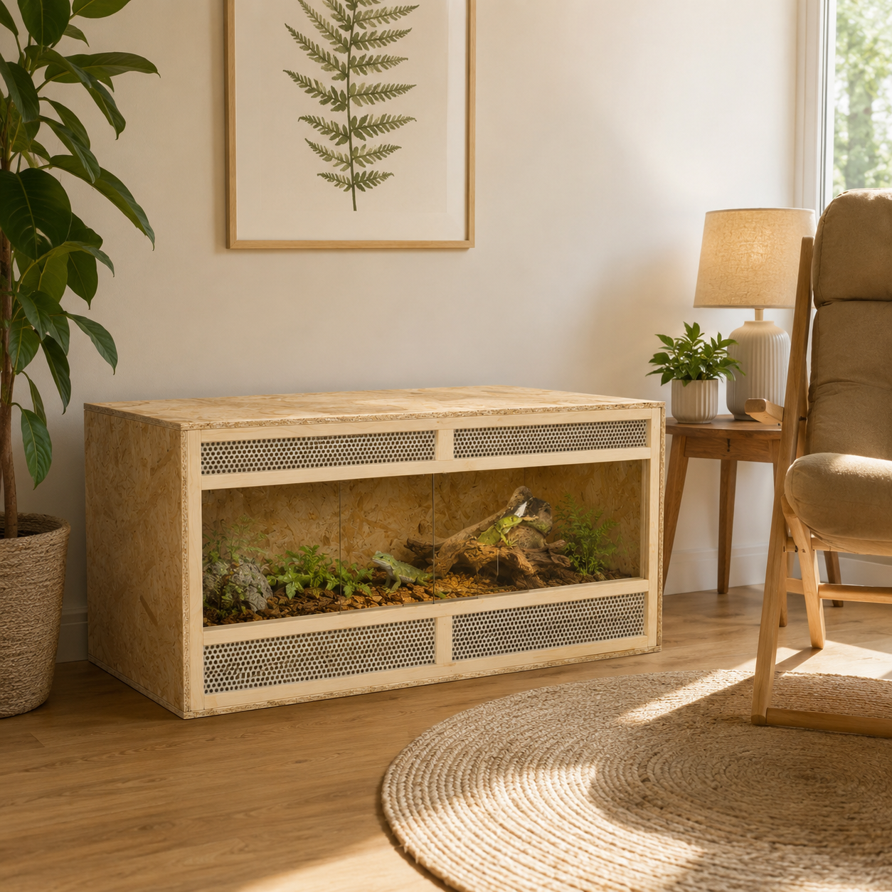 Terrarium Bois OSB 100 cm - Un format confortable, sans être trop imposant