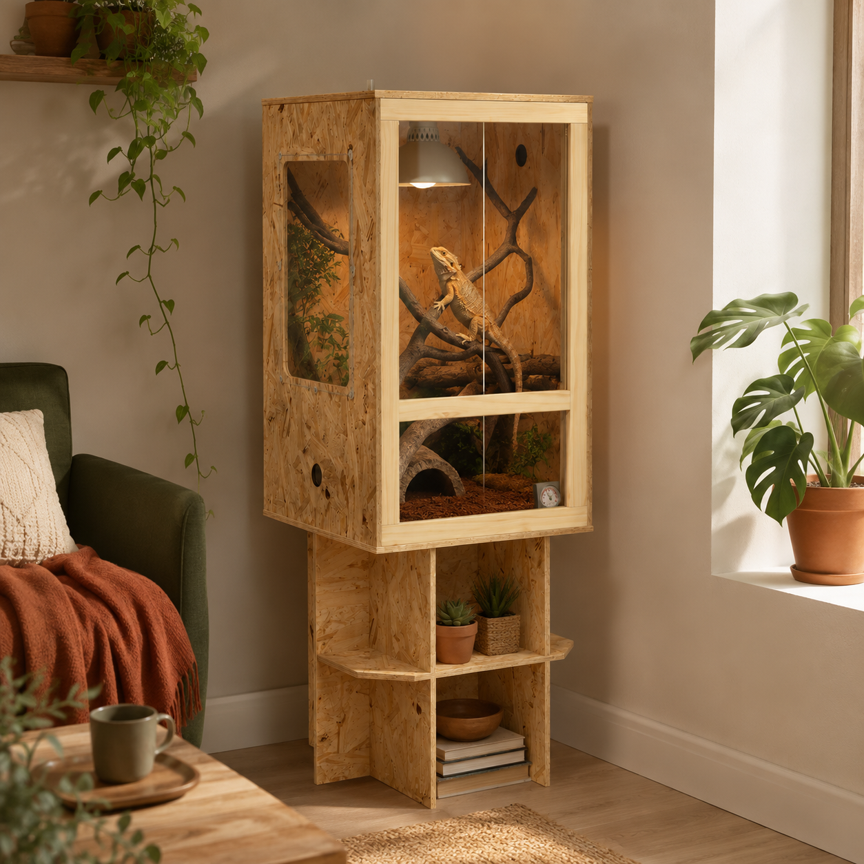 Terrarium Vertical OSB XL 130 cm - Un format vertical qui trouve sa place dans la pièce