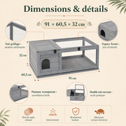 Habitat Tortue Bois 91 cm